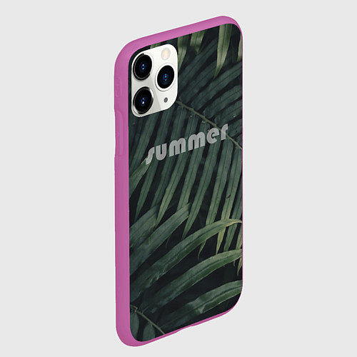 Чехол iPhone 11 Pro матовый Летний папоротник / 3D-Фиолетовый – фото 2