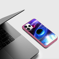 Чехол iPhone 11 Pro матовый Центр галактики, цвет: 3D-малиновый — фото 2