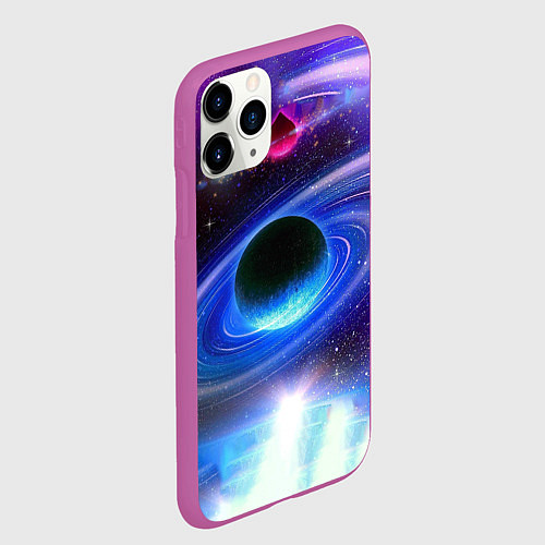 Чехол iPhone 11 Pro матовый Центр галактики / 3D-Фиолетовый – фото 2