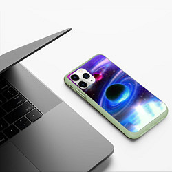 Чехол iPhone 11 Pro матовый Центр галактики, цвет: 3D-салатовый — фото 2