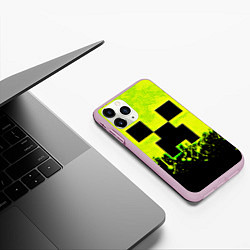 Чехол iPhone 11 Pro матовый Creeper neon, цвет: 3D-розовый — фото 2