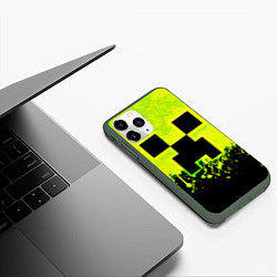 Чехол iPhone 11 Pro матовый Creeper neon, цвет: 3D-темно-зеленый — фото 2