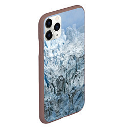 Чехол iPhone 11 Pro матовый Ледяные горы со снегом, цвет: 3D-коричневый — фото 2