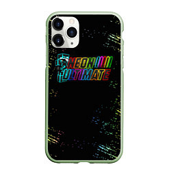 Чехол iPhone 11 Pro матовый Minecraft neon ultimate, цвет: 3D-салатовый