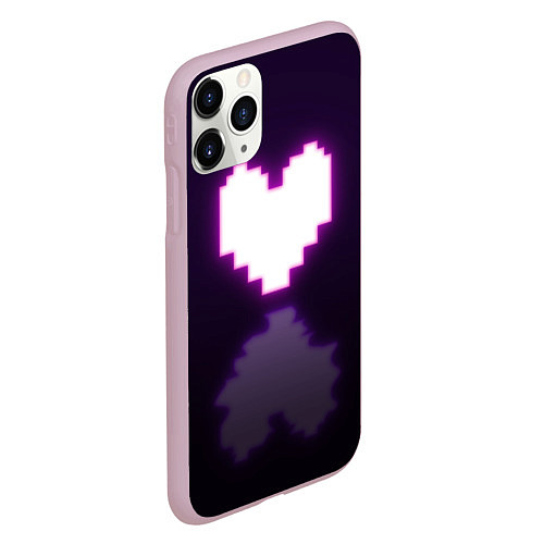 Чехол iPhone 11 Pro матовый Undertale heart neon / 3D-Розовый – фото 2