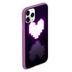 Чехол iPhone 11 Pro матовый Undertale heart neon, цвет: 3D-фиолетовый — фото 2