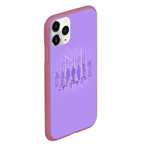 Чехол iPhone 11 Pro матовый BTS live goes on purple / 3D-Малиновый – фото 2