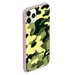 Чехол iPhone 11 Pro матовый Камуфляж милитари, цвет: 3D-розовый — фото 2