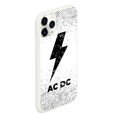 Чехол iPhone 11 Pro матовый AC DC с потертостями на светлом фоне / 3D-Белый – фото 2