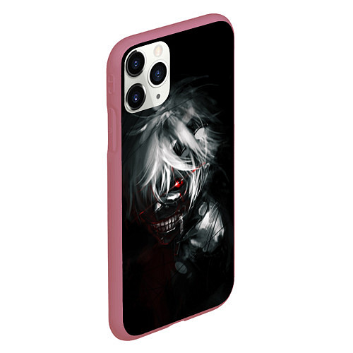 Чехол iPhone 11 Pro матовый Токийский Гуль- Канеки / 3D-Малиновый – фото 2