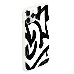Чехол iPhone 11 Pro матовый Хаотичные узоры в стиле граффити, цвет: 3D-белый — фото 2