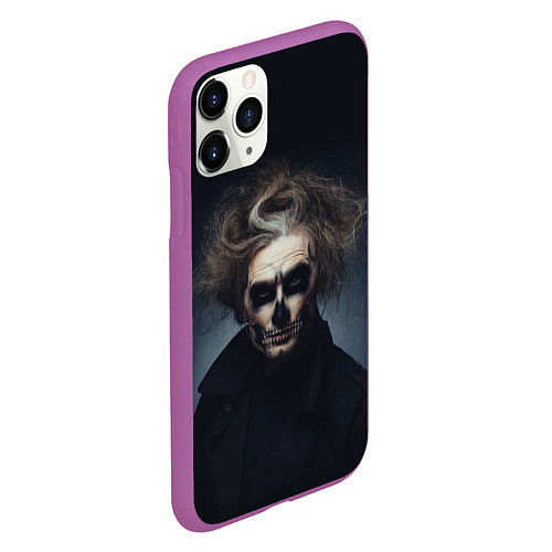 Чехол iPhone 11 Pro матовый Темный демон / 3D-Фиолетовый – фото 2