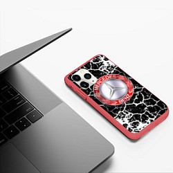 Чехол iPhone 11 Pro матовый Мерседес Бенс, цвет: 3D-красный — фото 2