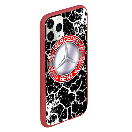 Чехол iPhone 11 Pro матовый Мерседес Бенс / 3D-Красный – фото 2