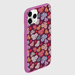 Чехол iPhone 11 Pro матовый Сердце сырное, цвет: 3D-фиолетовый — фото 2