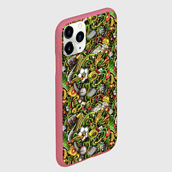 Чехол iPhone 11 Pro матовый Футбольный мяч и табло, цвет: 3D-малиновый — фото 2