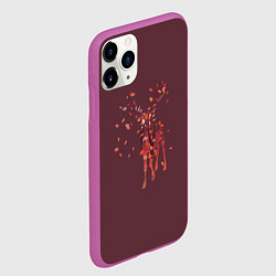Чехол iPhone 11 Pro матовый Осенний олень с птицей, цвет: 3D-фиолетовый — фото 2