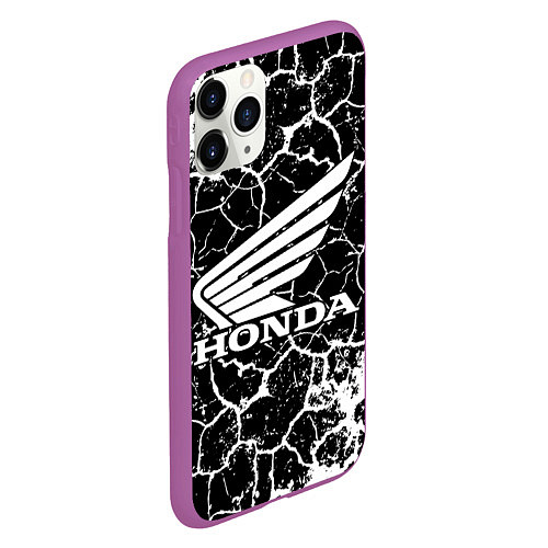 Чехол iPhone 11 Pro матовый Honda logo арт / 3D-Фиолетовый – фото 2