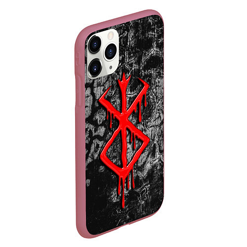 Чехол iPhone 11 Pro матовый Berserk smudges / 3D-Малиновый – фото 2