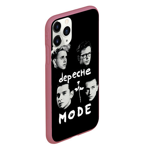 Чехол iPhone 11 Pro матовый Depeche Mode portrait / 3D-Малиновый – фото 2