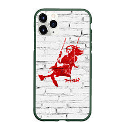 Чехол iPhone 11 Pro матовый Banksy girl on a swing