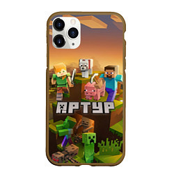 Чехол iPhone 11 Pro матовый Артур Minecraft