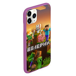 Чехол iPhone 11 Pro матовый Валерий Minecraft, цвет: 3D-фиолетовый — фото 2