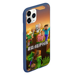 Чехол iPhone 11 Pro матовый Валерия Minecraft, цвет: 3D-тёмно-синий — фото 2