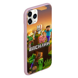 Чехол iPhone 11 Pro матовый Василий Minecraft, цвет: 3D-розовый — фото 2