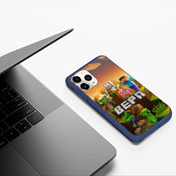 Чехол iPhone 11 Pro матовый Вера Minecraft, цвет: 3D-тёмно-синий — фото 2