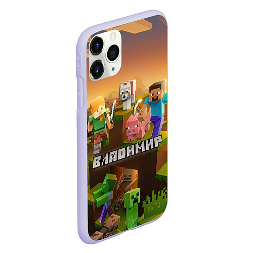 Чехол iPhone 11 Pro матовый Владимир Minecraft / 3D-Светло-сиреневый – фото 2