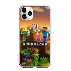 Чехол iPhone 11 Pro матовый Владислав Minecraft, цвет: 3D-розовый