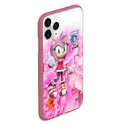 Чехол iPhone 11 Pro матовый Sonic - Amy Rose - Video game, цвет: 3D-малиновый — фото 2