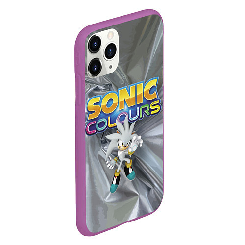 Чехол iPhone 11 Pro матовый Silver Hedgehog - Sonic - Video Game / 3D-Фиолетовый – фото 2