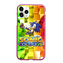 Чехол iPhone 11 Pro матовый Sonic Colours - Hedgehog - Video game, цвет: 3D-малиновый