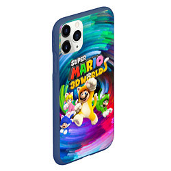 Чехол iPhone 11 Pro матовый Super Mario 3D World - Nintendo - Team of heroes, цвет: 3D-тёмно-синий — фото 2