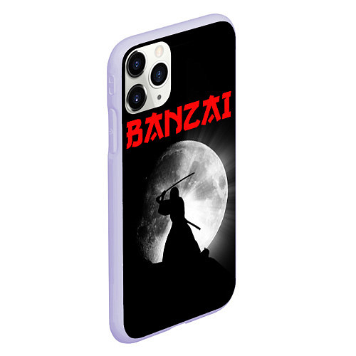 Чехол iPhone 11 Pro матовый Banzai - самурай / 3D-Светло-сиреневый – фото 2