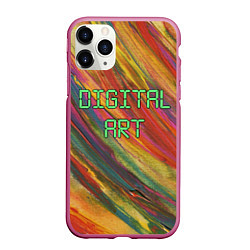 Чехол iPhone 11 Pro матовый Цифровой арт - холст и масло, цвет: 3D-малиновый