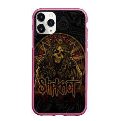 Чехол iPhone 11 Pro матовый Slipknot - death, цвет: 3D-малиновый