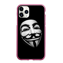 Чехол iPhone 11 Pro матовый Маска анонимуса - Гай Фокс