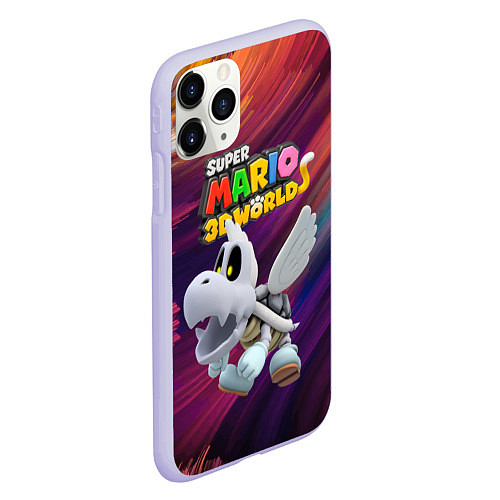 Чехол iPhone 11 Pro матовый Dry Bones - Super Mario 3D World - Nintendo / 3D-Светло-сиреневый – фото 2