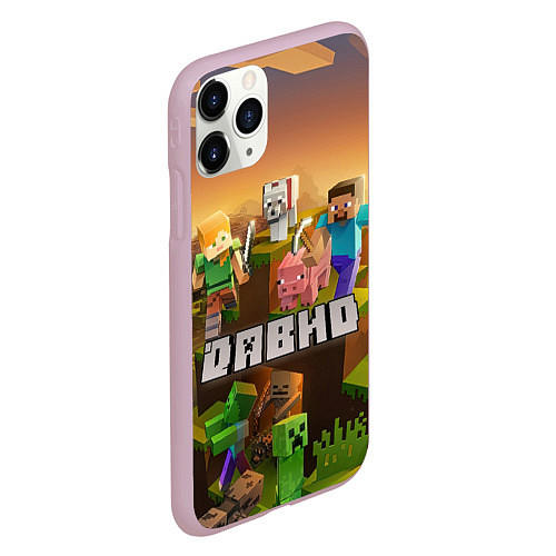 Чехол iPhone 11 Pro матовый Давид Minecraft / 3D-Розовый – фото 2