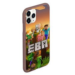 Чехол iPhone 11 Pro матовый Ева Minecraft, цвет: 3D-коричневый — фото 2