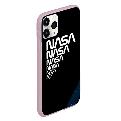 Чехол iPhone 11 Pro матовый Nasa надпись / 3D-Розовый – фото 2