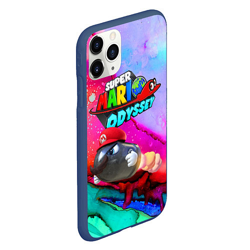 Чехол iPhone 11 Pro матовый Super Mario Odyssey - Bullet Bill - Nintendo / 3D-Тёмно-синий – фото 2