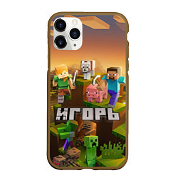 Чехол iPhone 11 Pro матовый Игорь Minecraft