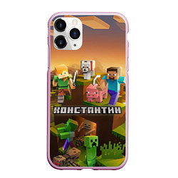 Чехол iPhone 11 Pro матовый Константин Minecraft, цвет: 3D-розовый