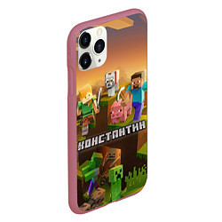 Чехол iPhone 11 Pro матовый Константин Minecraft, цвет: 3D-малиновый — фото 2