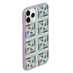 Чехол iPhone 11 Pro матовый Геометрическая мозаика плитка, цвет: 3D-сиреневый — фото 2