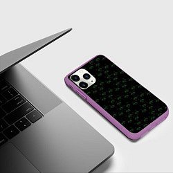 Чехол iPhone 11 Pro матовый Неоновые кошачьи мордочки, цвет: 3D-фиолетовый — фото 2